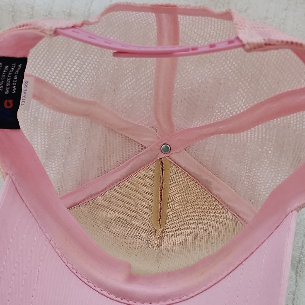 NWOT Pink and Gold Sequin Adjustable Women's Cap - Picture 6 of 7